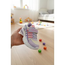 Enoch Yan Şerit Nakışlı ve Cırtlı Sportif Çocuk Ayakkabı