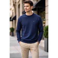 İnce Moda Giyim Erkek Basic Bisiklet Yaka Uzun Kollu Sweatshirt