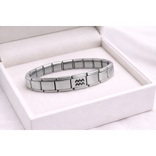 Çelik Nomination Bileklik Kova Burcu | Paslanmaz Çelik Burç Bilekliği | Modern ve Özgün Tasarım