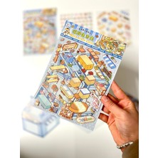 Kağıt Gemi Dıy Kawaii Süpermarket Tasarlama 2 Yaprak 101 Adet 3D Diorama Izometrik Sticker Seti/etiket/çıkartma
