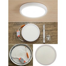 Endüstriyel Ümit Yapı Market 18W Sıva Üstü LED Panel Yuvarlak 1440 Lümen 6500K Beyaz Işık Tavan Armatürü