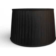 Mars Concept El Yapımı Pileli Kumaş- Işlemeli Lambader-Abajur Başlık- Alt Çap 45 cm