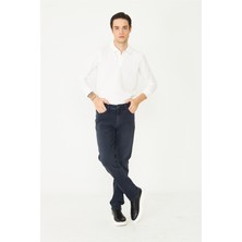 White Stone Koyu Mavi Düz Kesim Klasik Günlük Jean Pantolon