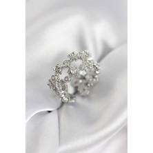 Zirkon Taşlı 2'li Model Gümüş Renk Kadın Yüzük