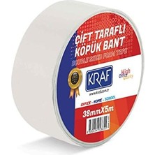 Uslucan Alışveriş Güçlü - Kraf Çift Taraflı Köpük Bant - 38 mm x 5 Metre