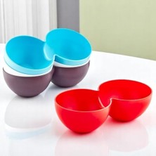 Uslucan Alışveriş Dekoratif Ikili Çerezlik Set, Yuvarlak Tasarım, 250ML x 2, 20 Cm, Renkli