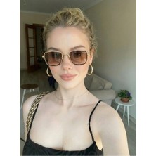 Funeyes Edda Small Köşeli UV400 Koruma Metal Çerçeve Kasa ve Sap Küçük Güneş Gözlüğü Pinterest Model