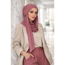 Aişe Tesettür Gülkurusu Çizgili Bandana Bone Şal