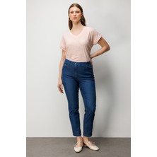 Ekol Kadın Büyük Beden Beş Cep Dar Paça Pantolon 4086 Indigo