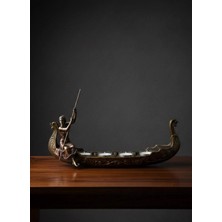 Bronze Kayıkçı Kız Mumluk 40*15 cm