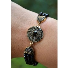 Stoneage Siyah Otantik Bayan Bileklik