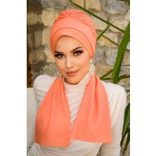 Aişe Tesettür Neon Turuncu Atkılı Bone