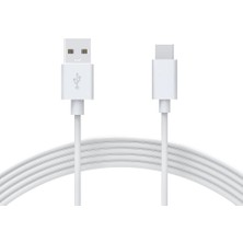 Uslucan Alışveriş USB Type-C 3A Hızlı Şarj ve Data Kablosu Beyaz 1 Metre