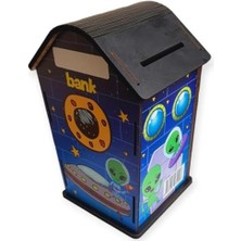 Uslucan Alışveriş Ahşap Ev Kumbara Uzay Temalı