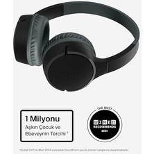 Uslucan Alışveriş Soundform Mini Çocuk Kablosuz Kulaklık (Siyah) – Dahili Mikrofon, 30 Saat Çalma, Eğlenceli Çıkartmalar,, iPad ve Galaxy Uyumlu