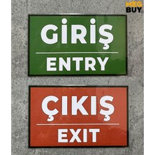 Megbuy Giriş ve Çıkış Uyarısı Kendinden Yapışkanlı Uyarı Levhası
