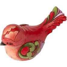 Uslucan Alışveriş Jim Shore Heartwood In Feather - Kırmızı Çiçekli Kuş Figürü