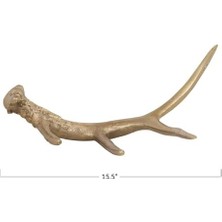 Uslucan Alışveriş Co-Op Alüminyum Boynuz Dekoru, Altın Kaplama Heykelcik, 40,64 cm U x 12,7 cm G x 12,7 cm Y, Gri