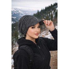 Aişe Tesettür Siyah Melanj Tesettür Şapka