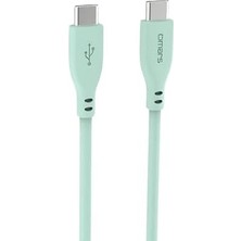 Uslucan Alışveriş Type-C To Type-C Silikon Pd Hızlı Şarj Kablosu Yeşil