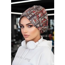 Aişe Tesettür Vizon Kahve Bantlı Şapka Bone