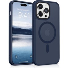 Bix iPhone 12 / 12 Pro Magsafe Uyumlu Kılıf Tam Koruma Manyetik Darbe Emici Gece Mavisi