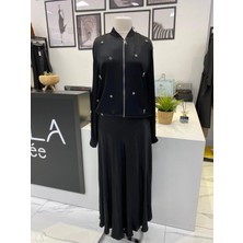 Wennora Taşlı Saten Ceket Takım