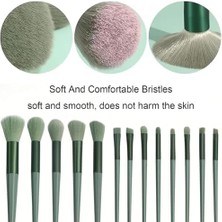 Uslucan Alışveriş 13 Parça Makyaj Fırça Seti, Fondöten, Pudra, Kapatıcı, Göz Farı, Allık, Vurgulayıcı, Kaş Fırçası Içeren Set, Yeni Başlayanlar ve Profesyonel Makyaj Sanatçıları Için, Bez Çantalı (Yeşil)