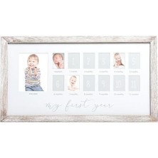Uslucan Alışveriş Fotoğraf Anları Bebek Hatıra Resim Çerçevesi, Bebeğin Ilk Yıl Fotoğraf Çerçevesi, Günü Aksesuarı, Cinsiyetsiz Bebek Kilometre Taşı Kreş Dekoru, Rustik