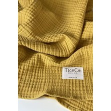 Uslucan Alışveriş Pamuk Four Battaniye (4 Kat Müslin) 100X110 cm (Hardal Sarısı)