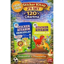 60 Çıkartmalı Sticker Kitabı –eğitici Etkinlik Kitabı (Dinazorlar - Ormanlar) - 2'li