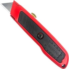 Uslucan Alışveriş WP213005 Alüminyum Gövde Geri Çekilebilir Rötuş Bıçağı + 3 Adet Yedek Bıçak