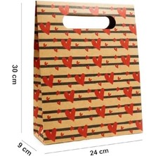 Uslucan Alışveriş 24X30 Kalp Harmanı Zarf Model Karton Çanta, Hediye Kutusu