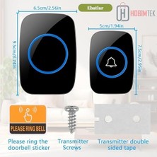 Uslucan Alışveriş Kablosuz Kapı Zili Uzaktan Kumandalı 300 Metre Yüksek Sesli 110DB LED Işıklı Tak Çalıştır Zil