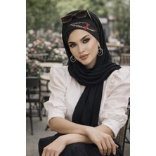 Aişe Tesettür Siyah Drapeli Hazır Şal - 50501