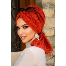 Aişe Tesettür Taba Dantel Tokalı Bone
