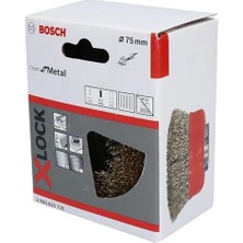 Uslucan Alışveriş Professional 1 x Dalgalı Tencere Fırçası Clean (Metal, X-Lock, Ø 75 Mm, Tel Kalınlığı 0,3 Mm, Çap 115 Mm, Açılı Taşlama Makinesi Aksesuarı)