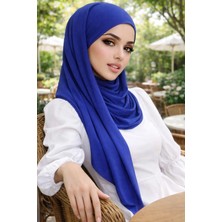 Aişe Tesettür Saks Mavi Bandana Bone Şal