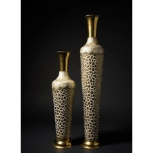 Metal Üstü Işlemeli 2'li Vazo 100 Cm/65 cm
