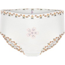 Erdem Kız Çocuk Beyaz %100 Pamuklu Taşlı 6'lı Paket Ribana Külot 4325