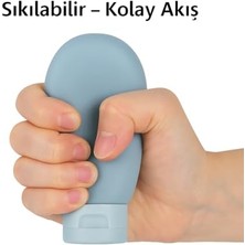 Uslucan Alışveriş 3'lü Seyahat Şişesi Seti – 60ML Sızdırmaz Krem ve Losyon Şişesi | Uçak Uyumlu, Bpa Içermez, Renkli & Yumuşak, Fermuarlı Şeffaf Taşıma Çantası Dahil