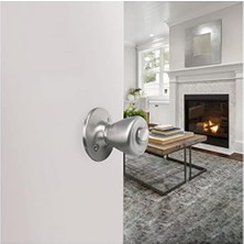 Uslucan Alışveriş 781906 Lale 2 Yönlü Mandal Gizlilik Kapı Topuzu, Ayarlanabilir Arka Set, Nikel Kaplama