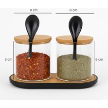 Uslucan Alışveriş 2’li Cam Baharatlık Seti – Kaşıklı, Bambu Kapaklı ve Standlı | Şık Mutfak Düzeni & Pratik Kullanım