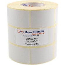 Uslucan Alışveriş Pp Opak Etiket 30MM x 60MM 1500 Adet Yan Yana 3 Lü