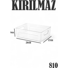 Uslucan Alışveriş Kırılmaz Ultra Dayanıklı Buzdolabı Düzenleyici Organizer Kutu Şeffaf - 26X17X9CM