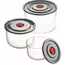 Uslucan Alışveriş Yuvarlak 3’lü Borosilikat Cam Saklama Kabı Seti, 0.35 L + 1.00 L + 2.00 L, Sızdırmaz Kapak, Mikrodalga-Fırın-Buzdolabı-Bulaşık Makinesi Uyumlu