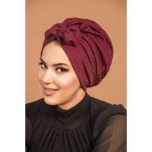Aişe Tesettür Bordo Abiye Hazır Türban Bone - 60300