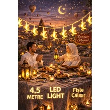 Okavango 4,5 Metre Ramazan 3 Yıldız 1 Ay Temalı LED Işıklı Süsleme Seti Ramazan Süsleri, Ramazan Hediyem Ramazan Süsü