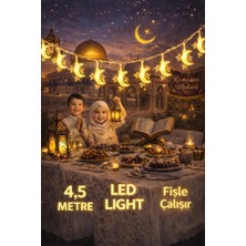 Pairla 4,5 Metre Ramazan 3 Yıldız 1 Ay Temalı LED Işıklı Süsleme Seti Ramazan Süsleri, Ramazan Hediyem Ramazan Süsü