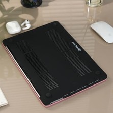 Uslucan Alışveriş Pro 13 Kılıf Simli Parlak Kaplama Sert Hard Tpu Taban Ince Hafif Çizilme Koruma M1-M2 ve Type-C 2016-2022 Uyumlu Açık Pembe